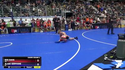 92 lbs Champ. Round 2 - Rye Davis, AR vs Slade Germaine, IA