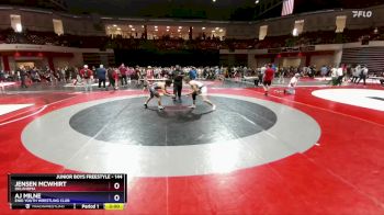 144 lbs Cons. Round 2 - Jensen McWhirt, Oklahoma vs Aj Milne, Enid Youth Wrestling Club