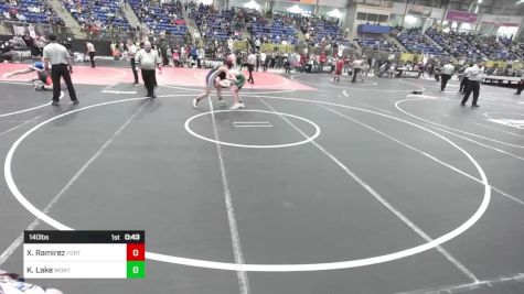 140 lbs Consi Of 8 #1 - Xander Ramirez, Fort Lupton vs Kyler Lake, Monte Vista Middle School