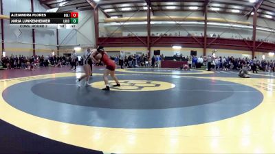 120 lbs Cons. Round 3 - Jorja Lunkenheimer, Lakota East HS vs Alejandra Flores, Bolingbrook HS