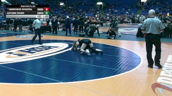 115 lbs Champ. Round 1 - Genevieve Dykstra, Edwardsville (H.S.) vs Autumn Starr, Bloomington (H.S.)