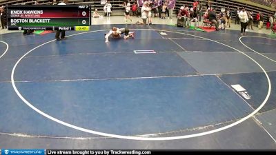 54 lbs Cons. Round 3 - Boston Blackett, JWC vs Knox Hawkins, Cedar Jr. Wrestling