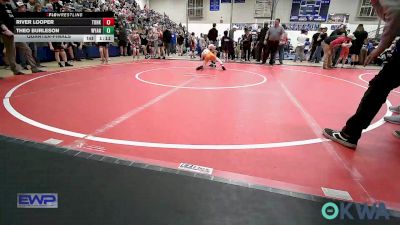 67 lbs Quarterfinal - River Looper, Tonkawa Takedown Club vs Theo Burleson, Wyandotte Youth Wrestling