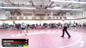 285 lbs Champ. Round 2 - Cody Ruiz, Modesto College vs Jose Martinez, Fresno City