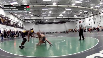 133 lbs Quarterfinal - Christian Simmons, Adrian vs Joshua Cornell, Heidelberg