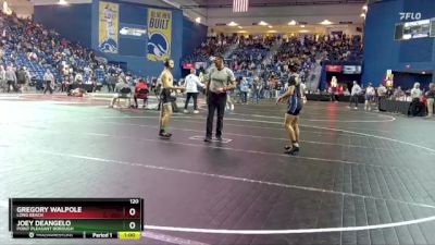 120 lbs Cons. Round 1 - Joey Deangelo, Point Pleasant Borough vs Gregory Walpole, Long Beach