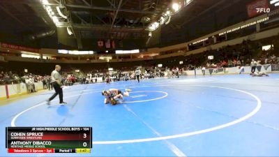 104 lbs Quarterfinal - Anthony DiBacco, Heritage Middle School vs Cohen Spruce, Sunnyside Wrestling