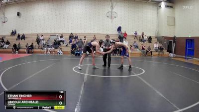 150 lbs Quarterfinal - Ethan Tincher, Taylorsville vs Lincoln Archibald, Cyprus