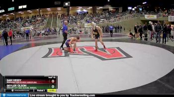 120 lbs Champ. Round 2 - Skyler Olson, Oregon City High School Wrestl vs Sam Vessy, Redmond High School Wrestling