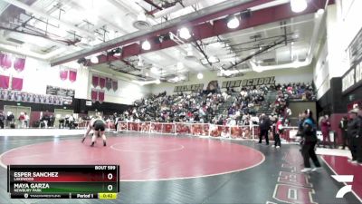 190 lbs Cons. Round 4 - Esper Sanchez, Lakewood vs Maya Garza, Newbury Park