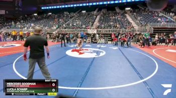 94 lbs Quarterfinal - Mercedes Goodman, Riverton USA Wrestling vs Lucila Scharp, Jackson Hole Wrestling Club