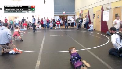 49 lbs Cons. Rd Of 16 - Brantley Fresquez, Homedale Wrestling Club vs Colton Richardson, 208 Badgers Wrestling Club