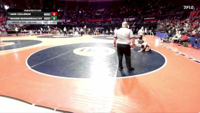 3A 144 lbs Cons. Round 2 - Maksim Mukhamedaliyev, Arlington Heights (Hersey) vs Jake Colleran, Park Ridge (Maine South)