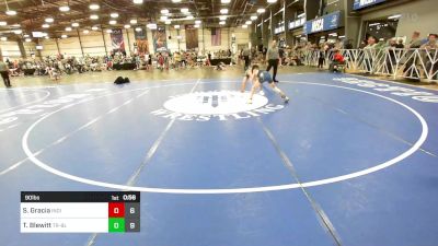 90 lbs Rr Rnd 3 - Sebastian Gracia, Indiana Outlaws Gold vs Thomas Blewitt, Triumph Blue