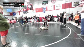 45 lbs Final - Jaxson Cartwright, Midwest City Bombers Youth Wrestling Club vs Walker Scheulen, Salina Wrestling Club