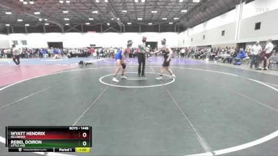 144B Cons. Round 3 - Wyatt Hendrix, Hillsboro vs Rebel Doiron, LITTLE AXE