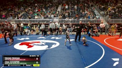 40 lbs 3rd Place Match - Tavian Froman, Top Of The Rock Wrestling Club vs Cole Schaefer, Green River Grapplers Wrestling