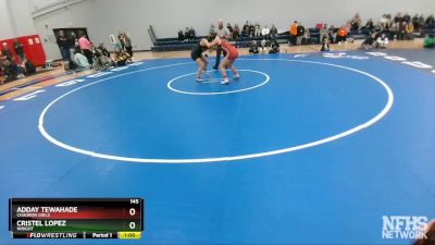 145 lbs Cons. Round 5 - Adday Tewahade, Chadron Girls vs Cristel Lopez, Wright