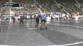 6A 215 lbs Champ. Round 2 - Kaeden Johnson, Pike Road School vs Owen Adams, Wetumpka