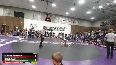 70 lbs Finals (2 Team) - Kable Allen, Glenrock Intermediate Middle School vs Domonic Hoffman, Burns Junior High