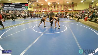 100 lbs Round Of 16 - Cannon Hughes, Verdigris Youth Wrestling vs Aubrie Smittle, Wagoner Takedown Club