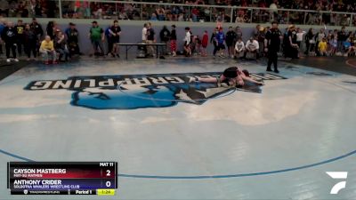 138 lbs Round 2 - Anthony Crider, Soldotna Whalers Wrestling Club vs Cayson Mastberg, Mat-Su Matmen