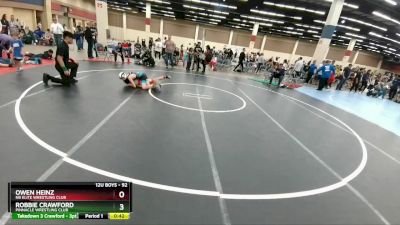 92 lbs Semifinal - Robbie Crawford, Pinnacle Wrestling Club vs Owen Heinz, NB Elite Wrestling Club