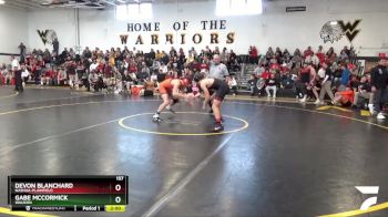 157 lbs Quarterfinal - Devon Blanchard, Nashua-Plainfield vs Gabe McCormick, Waukon