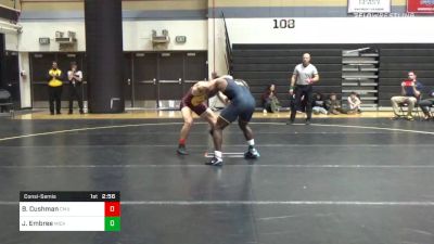 184 lbs Consolation - Ben Cushman, Central Michigan vs Jelani Embree, Michigan