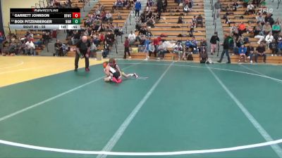 55 lbs Cons. Semi - Garrett Johnson, Dakota Boyz Wrestling Club vs Bodi Pitzenberger, No Nonsense Wrestling
