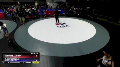 90 lbs Round 2 - Jennifer Cornejo, Rough House Wrestling vs Emery Merlos, Orange County RTC