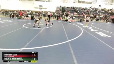 70 lbs Champ. Round 1 - Bryson Velasquez, Warrior Warehouse Wrestling vs Forrest Cole, Club Not Listed