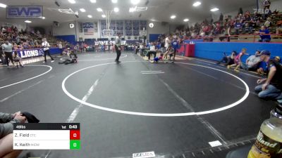 49 lbs Rr Rnd 3 - Zachariah Field, Chandler Takedown Club vs Kannon Keith, Midwest City Bombers Youth Wrestling Club