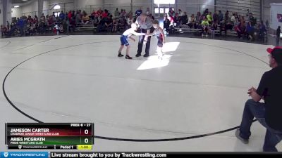 27 lbs Cons. Semi - Jameson Carter, Chadron Junior Wrestling Club vs Aries McGrath, Pride Wrestling Club