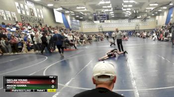 67 lbs Cons. Round 3 - Mason Hanna, Westlake vs Declan Young, Uintah Jr High Wrestling