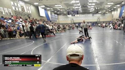 67 lbs Cons. Round 3 - Mason Hanna, Westlake vs Declan Young, Uintah Jr High Wrestling