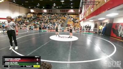 115 lbs Cons. Round 3 - Weston Loeper, Powell Middle School vs John Butler, Lander Middle School