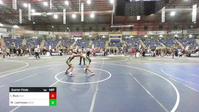 113 lbs Quarterfinal - Isaiah Ruiz, Bad Boyz New Mexico vs Maddox Lechman, Bear Cave WC