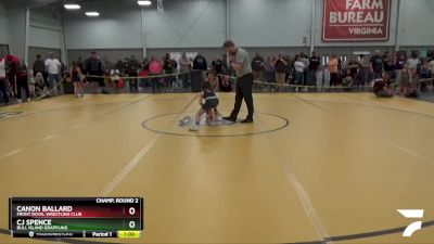 70 lbs Champ. Round 2 - Cj Spence, Bull Island Grappling vs Canon Ballard, Front Royal Wrestling Club