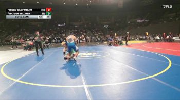 3A Boys 215 lbs Cons. Semi - Diego Campuzano, Nyssa Boys vs Hayden Belcher, Rainier Boys