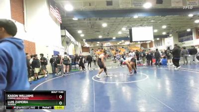 285 lbs Cons. Round 3 - Kason Williams, Corona High School vs Luis Zamora, Warren