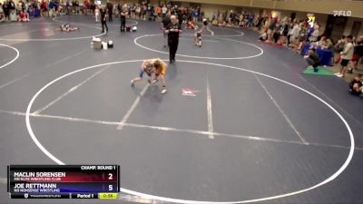 63 lbs Champ. Round 1 - Maclin Sorensen, MN Elite Wrestling Club vs Joe Rettmann, No Nonsense Wrestling