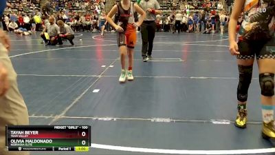 100 lbs Round 1 - Olivia Maldonado, Nebraska Elite vs Tayah Beyer, Team Valley