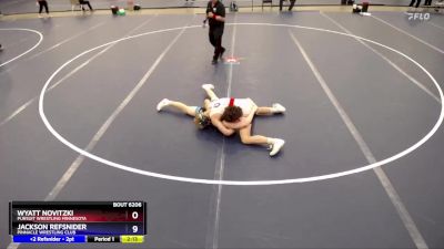 132 lbs Cons. Semi - Wyatt Novitzki, Pursuit Wrestling Minnesota vs Jackson Refsnider, Pinnacle Wrestling Club