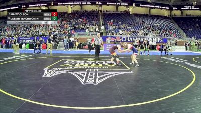 Girls-105 lbs Cons. Round 2 - Lillian Teachworth, Lakewood Hs Girls vs Maizy Olson, Powers North Central Hs Girls