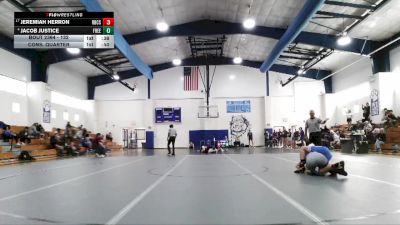 132 lbs Cons. Quarter - Jeremiah Herron, Rocky Bayou Christian School vs Jacob Justice, Freeport