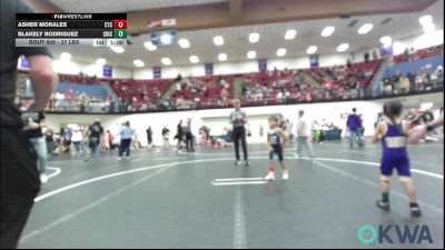 37 lbs Quarterfinal - Asher Morales, Comanche Takedown Club vs Blakely Rodriguez, Chickasha Youth Wrestling