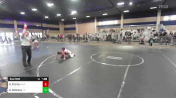 98 lbs Quarterfinal - Andrew Flores, Rough House WC vs Aj Saldana, Tri-Town Bullyz