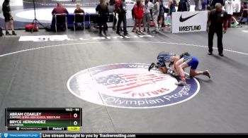 94 lbs Quarterfinal - Abram Coakley, Junipero Serra High School Wrestling vs Bryce Hernandez, California