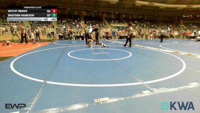 55 lbs Consi Of 8 #2 - McCoy Meeks, Tiger Trained Wrestling vs Brayden Hamilton, Tulsa Blue T Panthers